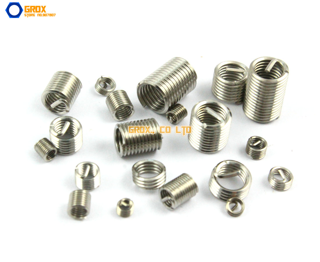 100 Pieces M2.5*0.45*1.0D 304 Stainless Steel Thread Insert Repair Insert
