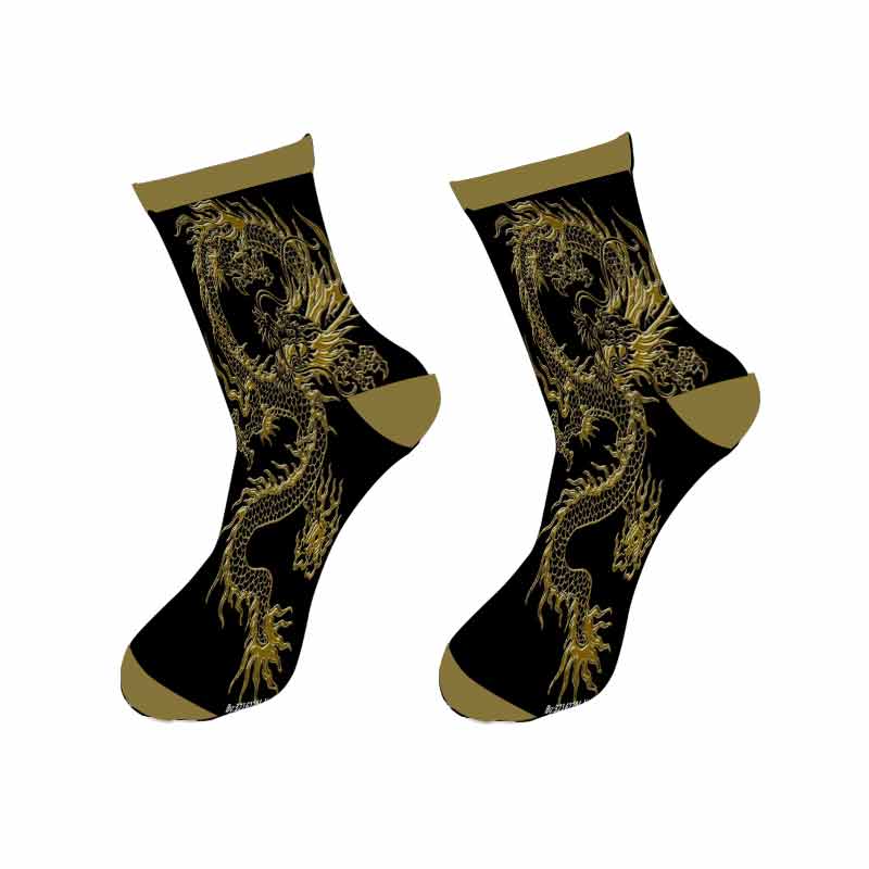 Calcetines largos con estampado en 3D de dragón chino para hombre, calcetín de tubo con estampado de grafiti, pintura, ukiyo-e, japonés