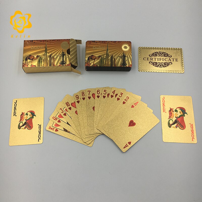 Dubai scenery and buildings 24K gold Poker playing cards For Dubai Souvenir and collection