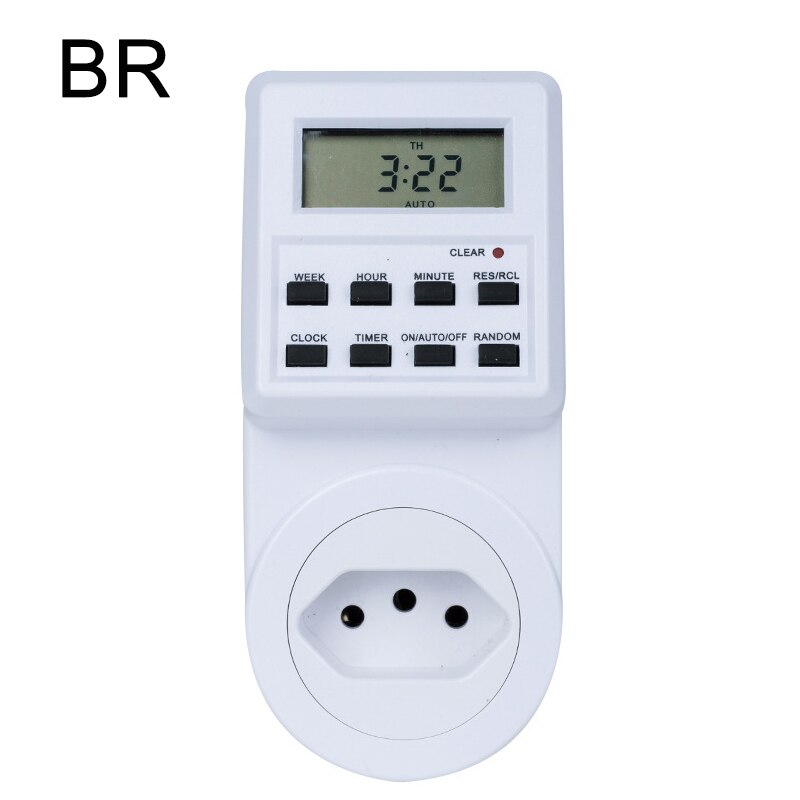 Plug-in Digital Timer Energy Saving Switch EU Plug Kitchen Timer Outlet 230V 50HZ 7 Day 12/24 Hour Programmable Timing Socket: TM03-F  BR