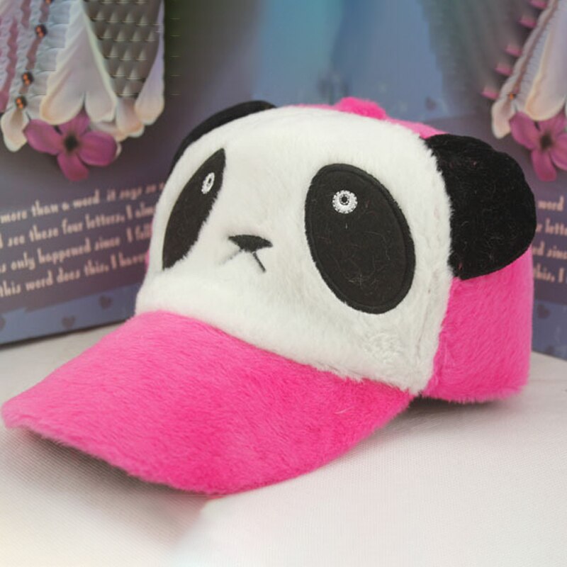 Cartoon panda mutsen winter baby meisjes muts plus warme jongens baseball pet baby peuter muts kinder mutsen kinderen fotografie rekwisieten