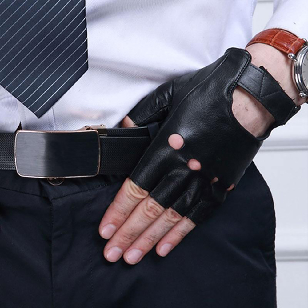 1 paar Motorrad Finger Handschuhe Faux Leder Handschuhe Fitness Fingerlose Handschuhe Halbe Finger Handschuhe Fahrrad Fahren Handschuhe