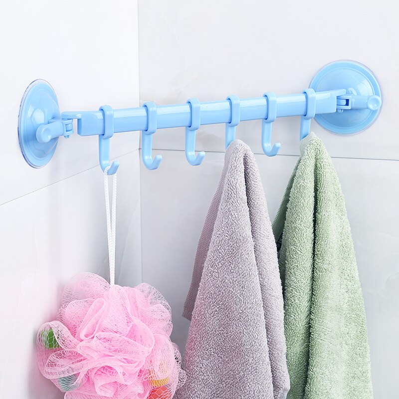 Toallero con ventosa para baño, soporte de pared de cocina, con ventosa colgador, 6 ganchos