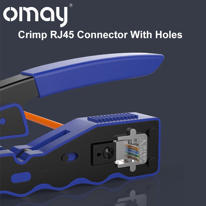 RJ45 UTP Crimper Network Tools Ethernet Cable Stripper Through-hole Connector CAT5/6/7/8 Pliers Pressing Wire Clamp Tongs Clip