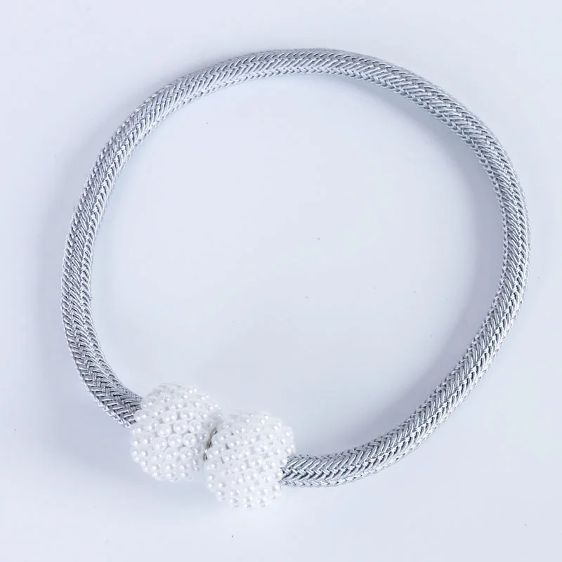 Thuis Slaapkamer Woonkamer Mini Gordijn Gesp Dik Touw Grote Parel Magnetische Gesp 2,5 cm Parel Gesp Gordijn Riem Tie touw: Bordeaux