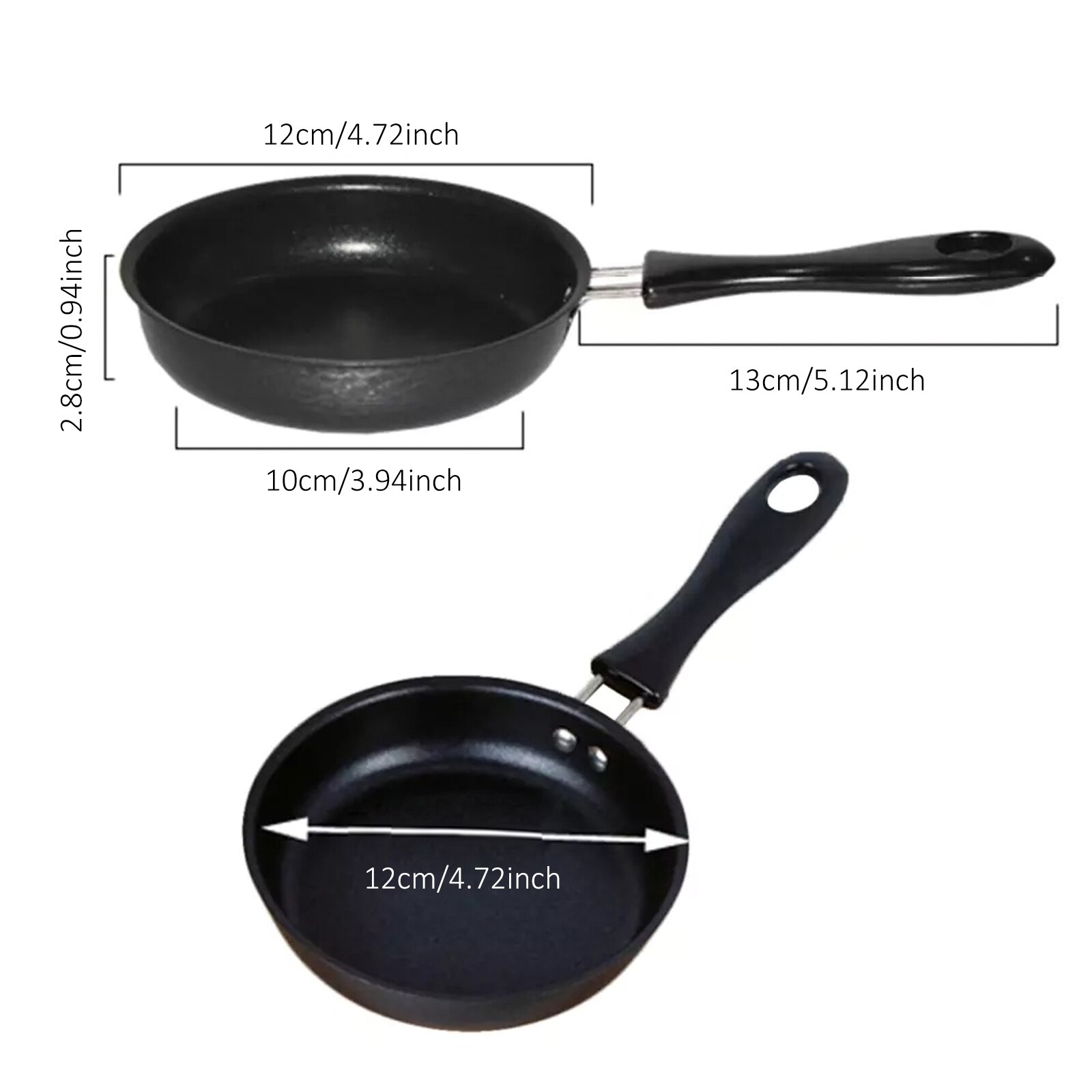 12Cm Mini Koekenpan Kleine Non-stick Coating Vaatwasmachinebestendig Duurzaam Draagbare Lichtgewicht Multifunctionele ei Omelet