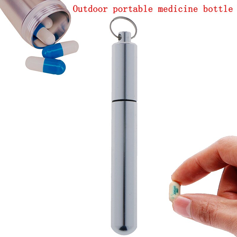 1Pcs Rvs Verzegelde Capsule Waterdicht Pillendoosje Camping Firstaid Hanger Reizen Outdoor Draagbare Pillendoosje Organizer: 21