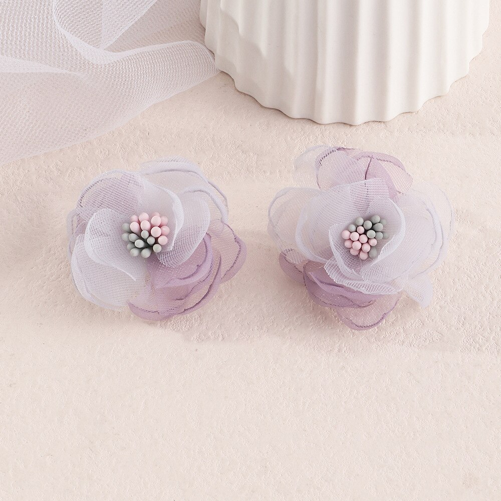 Neue Blume Ohrringe Frühling Sommer Super Gebühr Reise Hochzeit Polyester Blumen- Zucht Ohrringe Schmuck Für Frauen Mädchen: EZ4151zilan