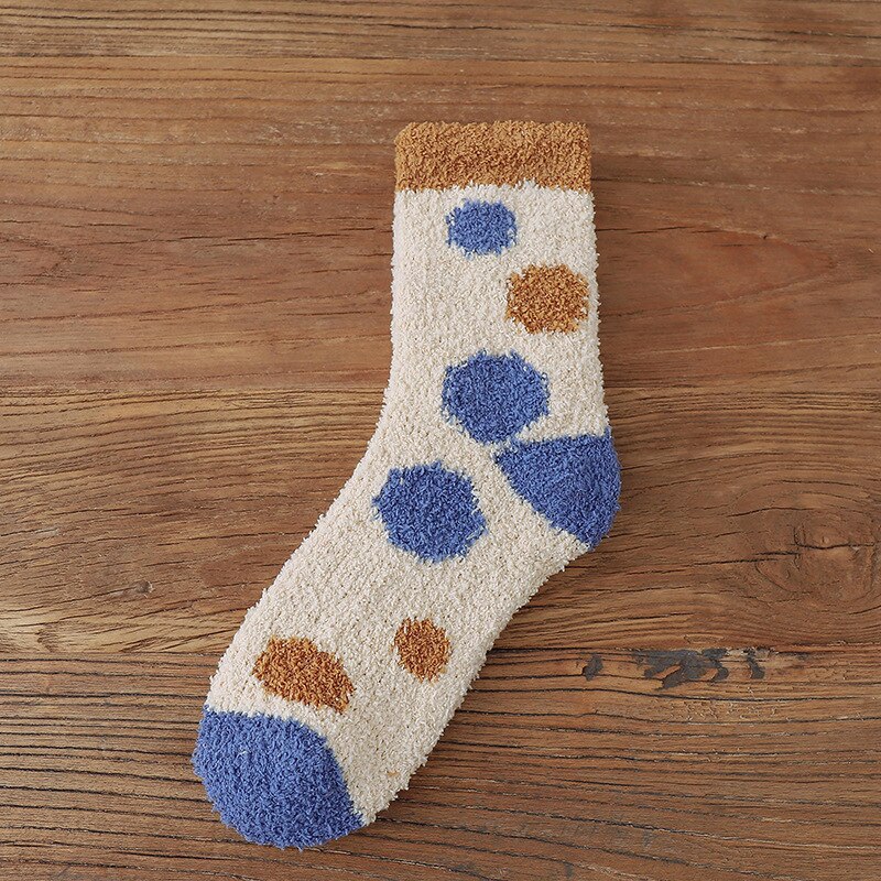 Inland Style Fatcow Women's Socks Colorful Plaid Thick And Warm Wool Socks Floor Woman's Girl's Socks Winter Socks EU 35-43: C4