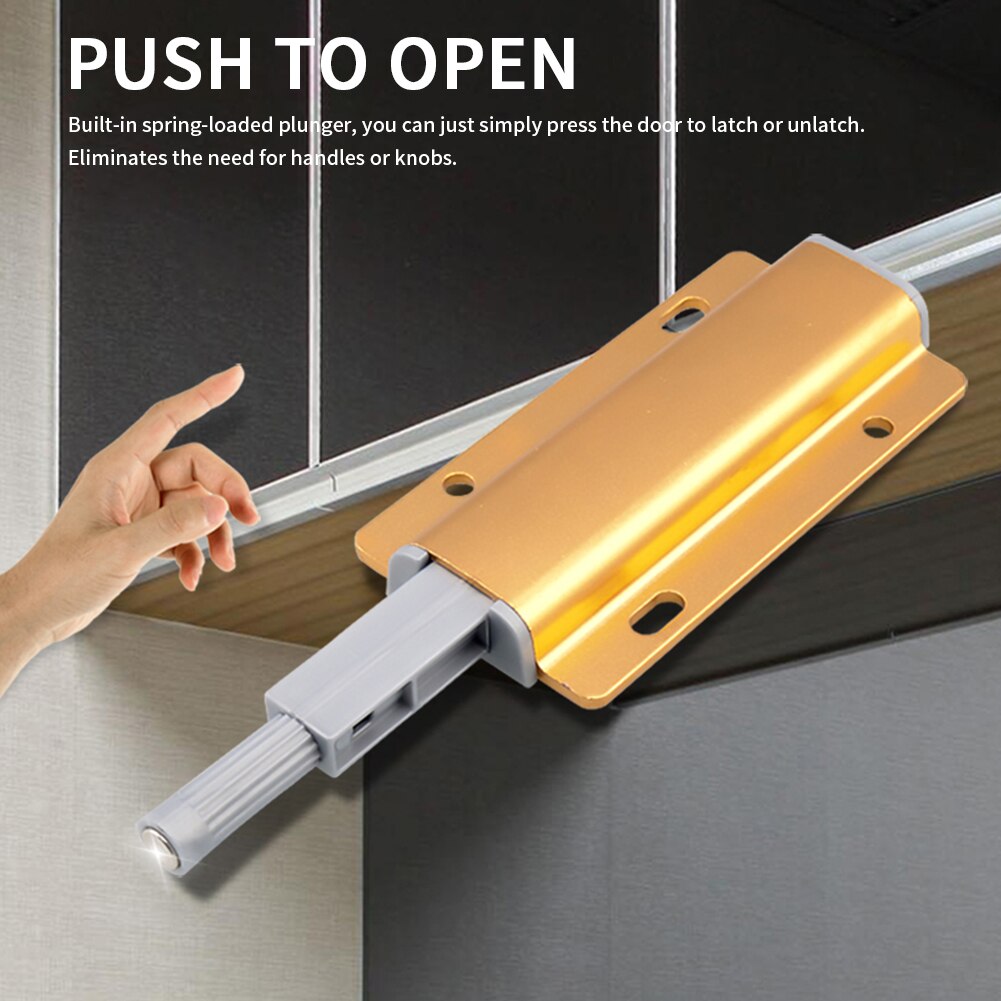 6pcs Wardrobe Magnetic Touch Latch Drawer Furniture Soft Close Cupboard Kitchen Closet Aluminum Alloy Door Catches Push Open