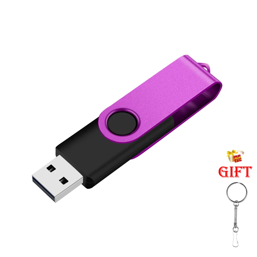 Unidad Flash USB 2,0 de 128GB, unidad de bolígrafo de 64GB, memoria colgante de 16GB, disco de 32GB en llave, memoria USB de 4GB, memoria Flash, de capacidad Real: Morado / 8 GB