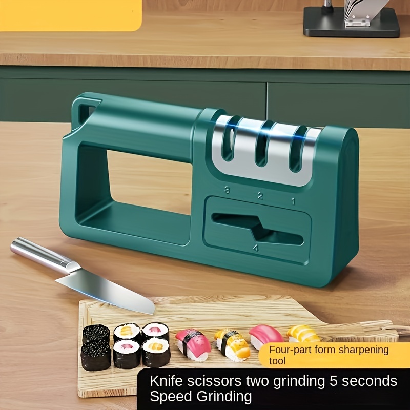 1pc Four-in-One Diamond Knife Sharpener - Quick and Easy Sharpening for Kitchen Knives, Scissors, and Blades