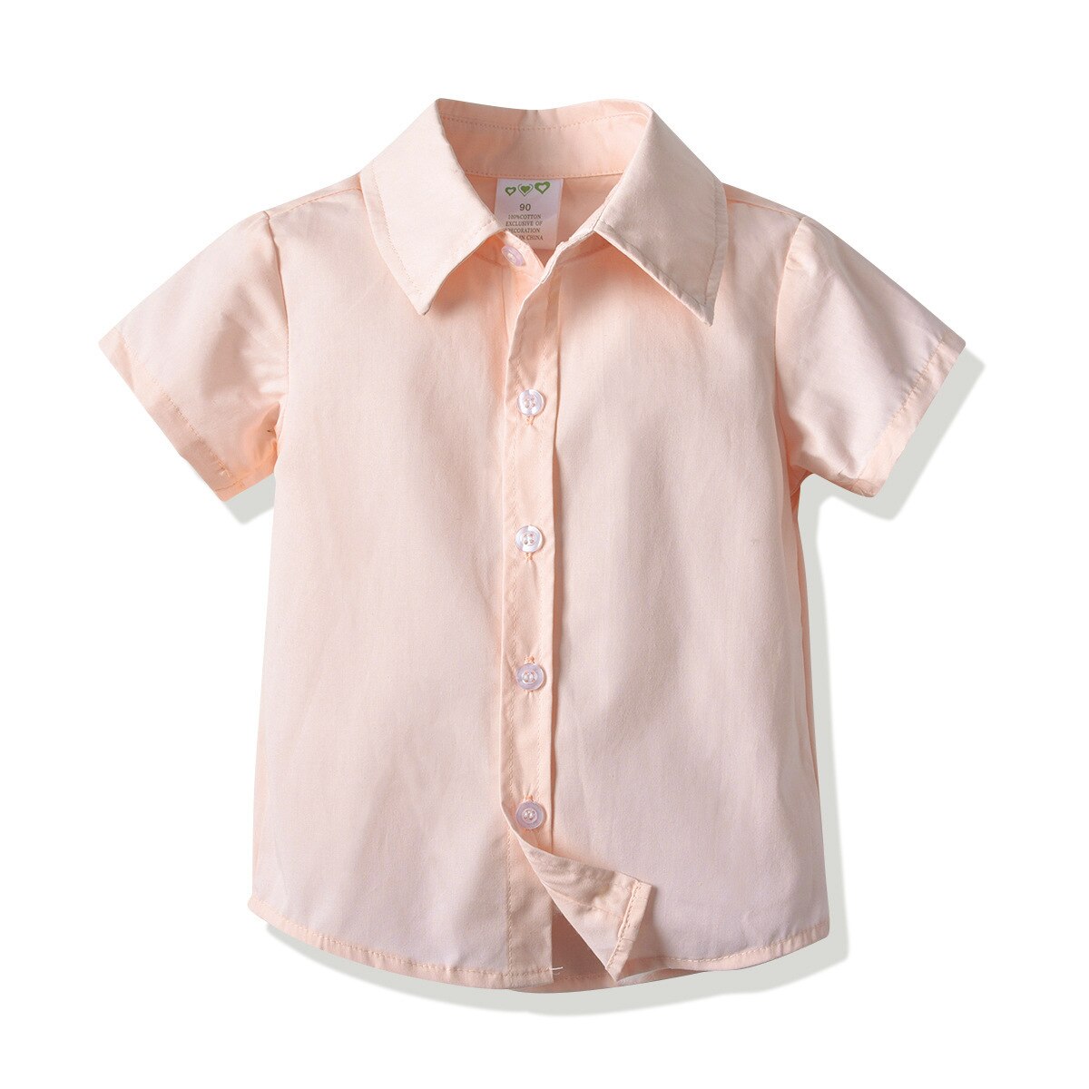 Ensemble d&#39;été pour garçons de 1 à 6 ans, chemise rose + short blanc + ceinture blanche, tenues solides, costume à la pour enfants