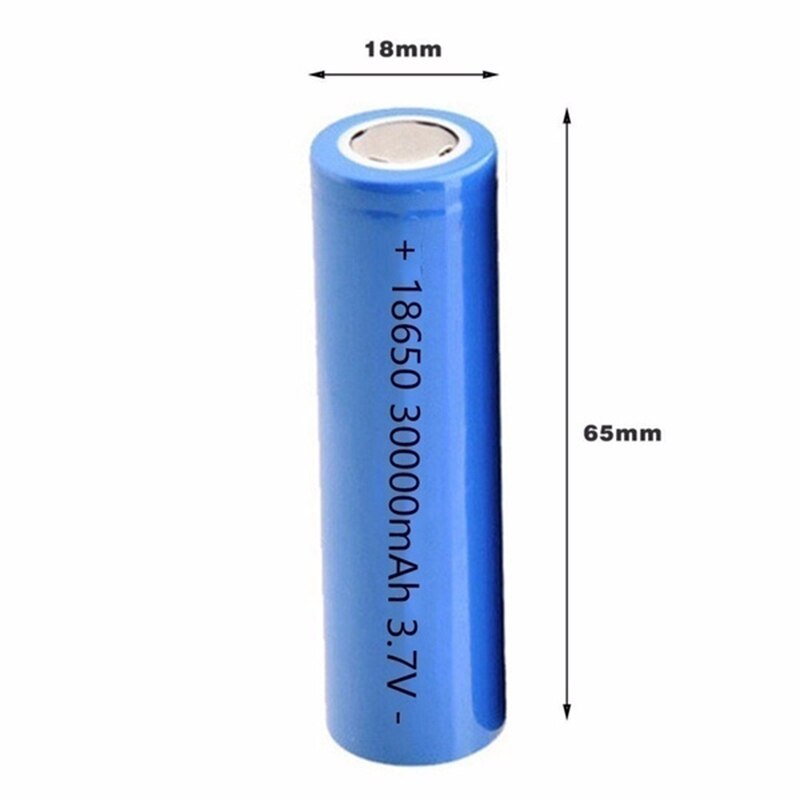 30000mAh 3.7V Li-ion Battery 18650 Li-ion Rechargeable Battery for LED Flashlight/electronic Gadget Cabinet Light