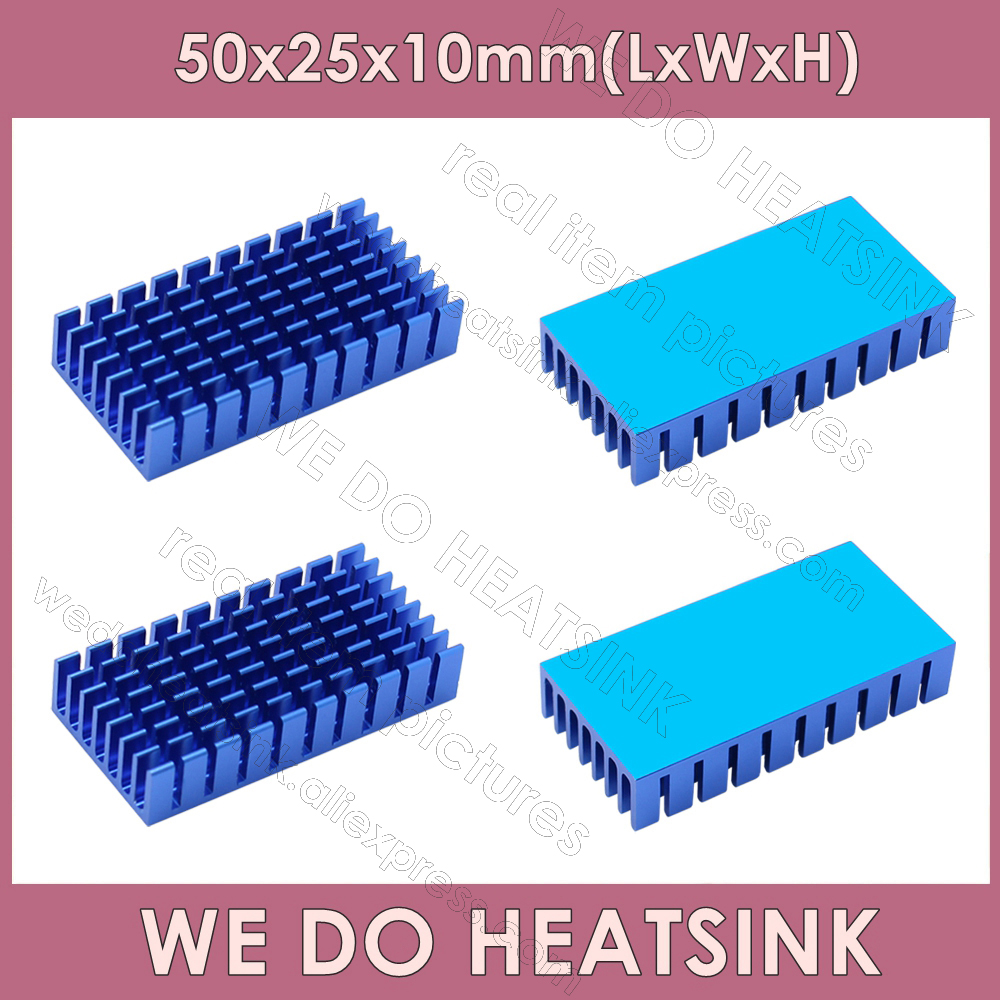 WE DO dissipatore di calore 50x25x10mm senza o con dissipatore termico dissipatore di calore aletta di raffreddamento in alluminio per modulo Transistor IC di potenza LED: 6 millimetri / WHITE