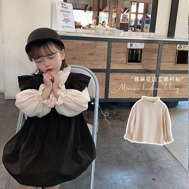 Primavera e autunno abbigliamento 2020 nuovi bambini Coreani di cotone e camicia di canapa di stile semplice