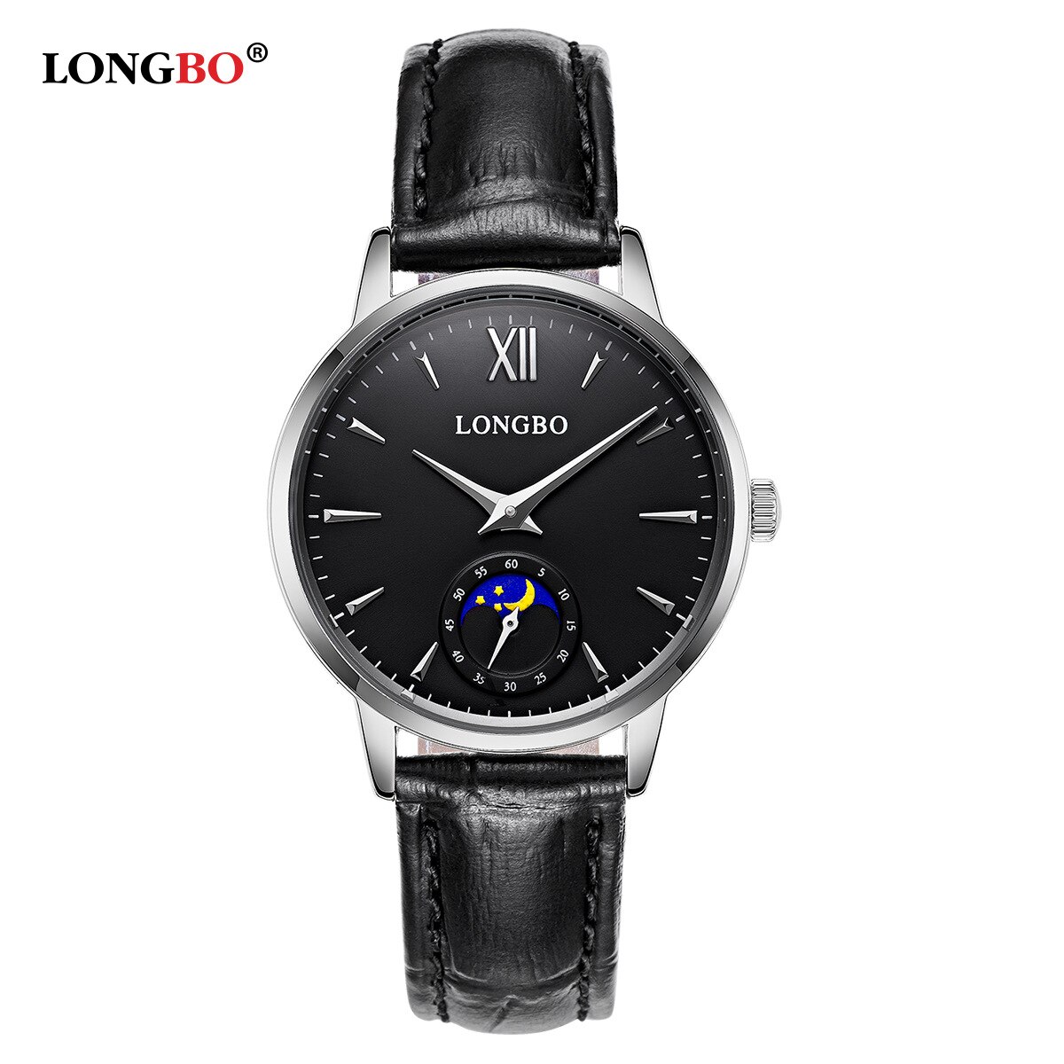 Longbo/50 Augustus Fase Multifunctionele Water Quartz Horloge Heren Riem Toevallige Horloge: Paars