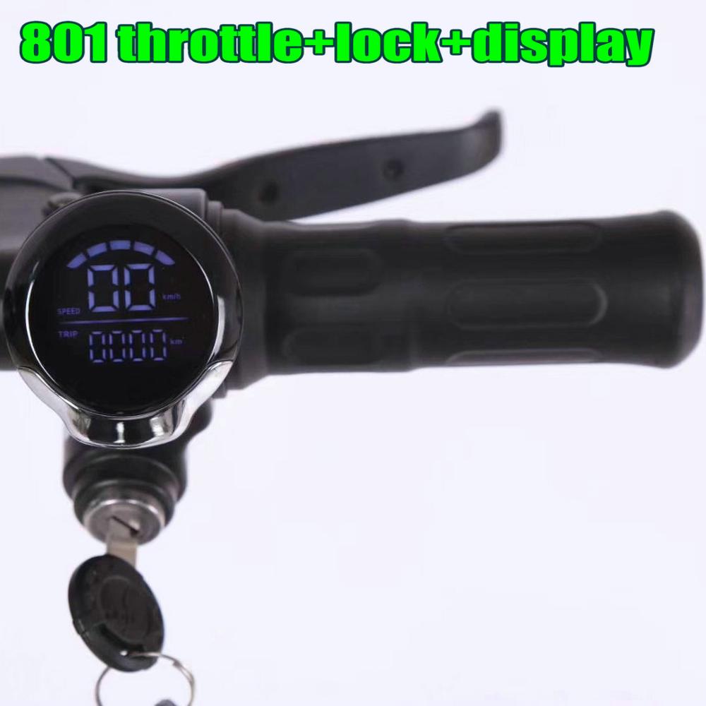 Speedometer Rolling Grips Throttle Accelerator With Lcd Display&amp;Lock 24v36v48v60v Electric Scooter Bicycle MTB Tricycle Part
