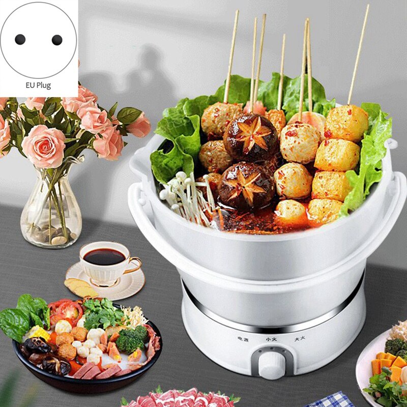 1L Folded Food Grade Silicone Slow Cooker Portable Cooking Pot Mini Pot Travel Electric Cooker