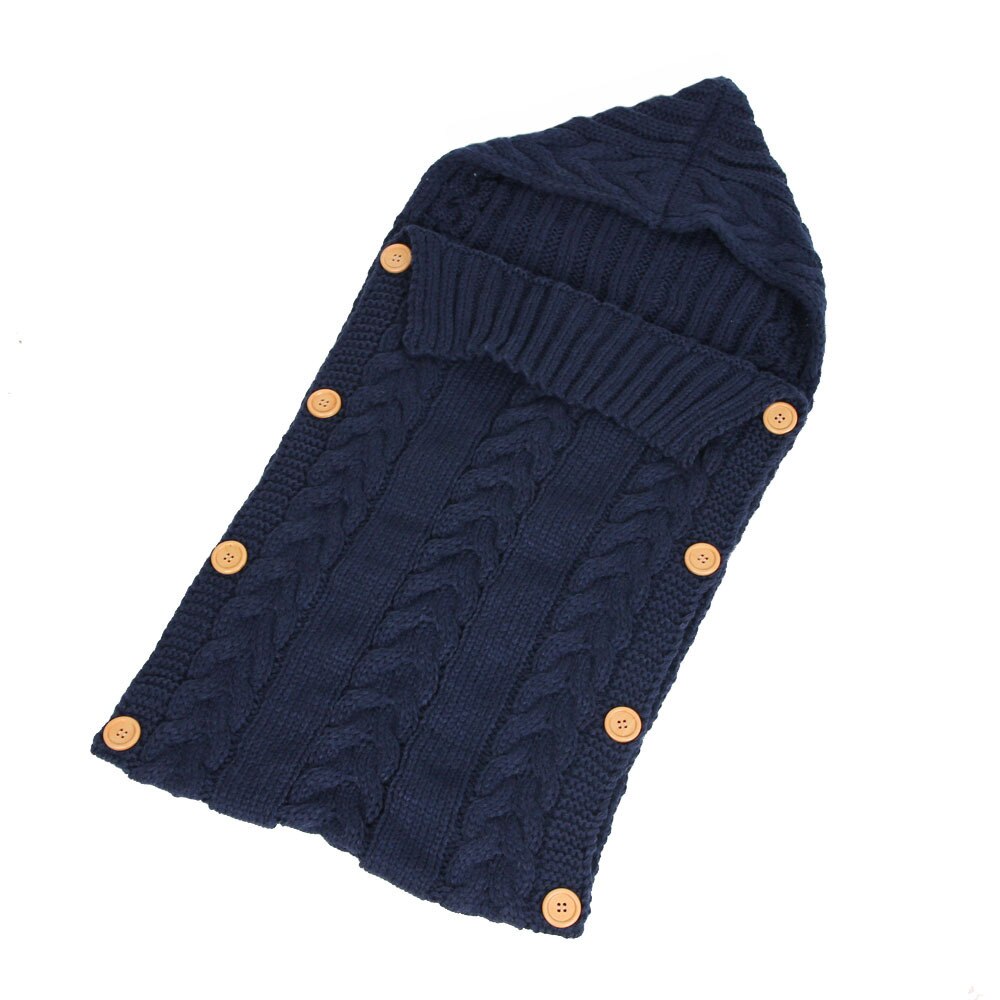 Herfst En Winter Zuigeling Breiwol Knoppen Slaapzakken Kinderkleding Ontvangen Dekens: 7