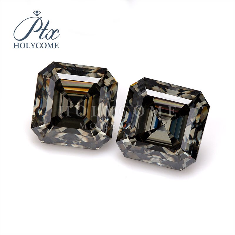 Stones jewelry gray color asscher cut 1ct loose moissanite diamond gemstones