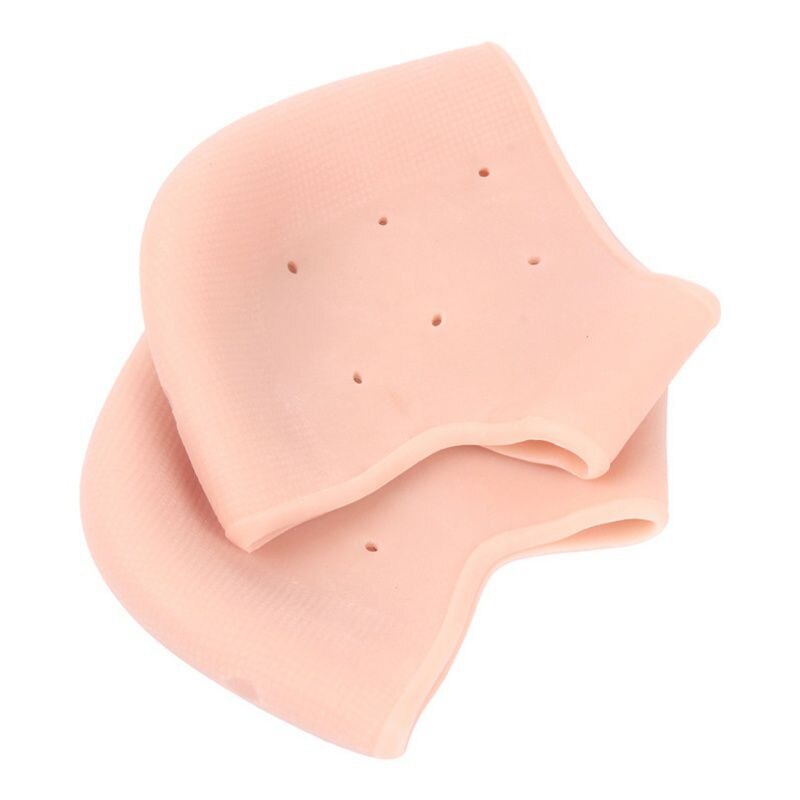 1Pc Siliconen Hak Gel Pad Kussen Teen Mouw Bescherming Enkel Ondersteuning Ballet Schoen Hoge Hakken Gebarsten Enkel Ondersteuning: Beige