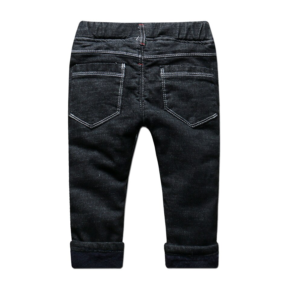 Vinter tyk varme drenge jeans sort børnetøj baby dreng termo denim bukser til børn 1-5 år db -b02
