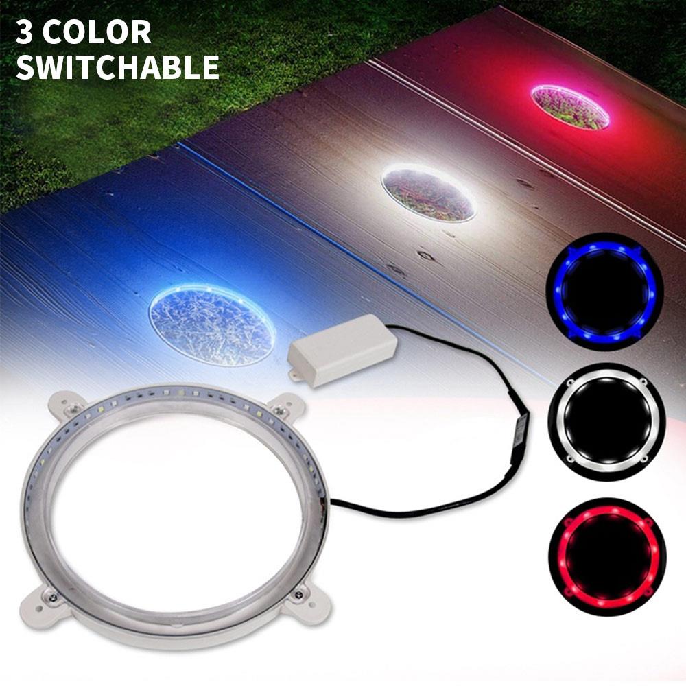 Jeu de lumières LED en forme de Cornhole, lot de 1/2 pièces, éclairage de nuit pour sports de plein air: Three-color 2PCS