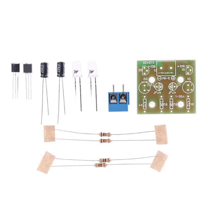 1Set Elektronische Diy Maken Kits Knipperende Lamp Elektronische Printplaat Onderdelen