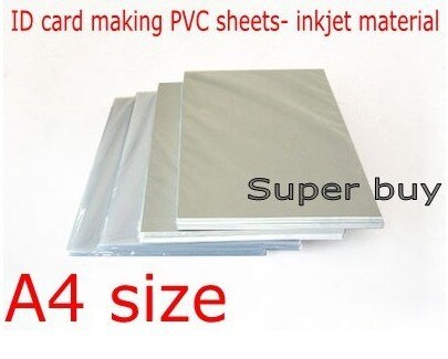 PVC Id-kaart Leveringen Materiaal Blank Inkjet PVC Vel A4 Size 50 sets Witte Kleur 0.76mm Dikke