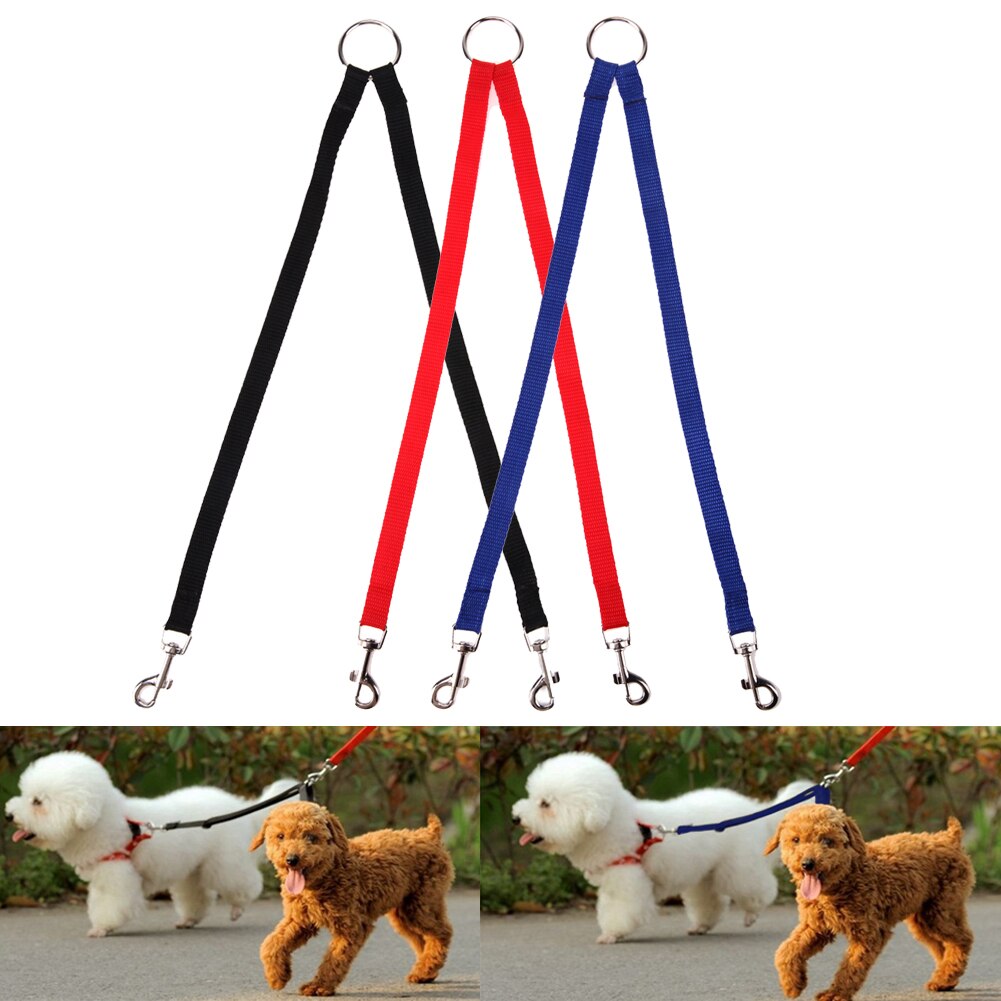 Nylon Dubbele Dual Twee Huisdieren Honden Leash 2 Way Koppeling Lopen Ketting