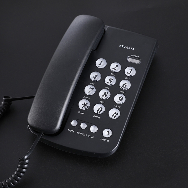 Vaste telefoon met snoer, bureautelefoon met grote knoppen, huistelefoon met snoer voor thuis, kantoor, hotel, badkamer