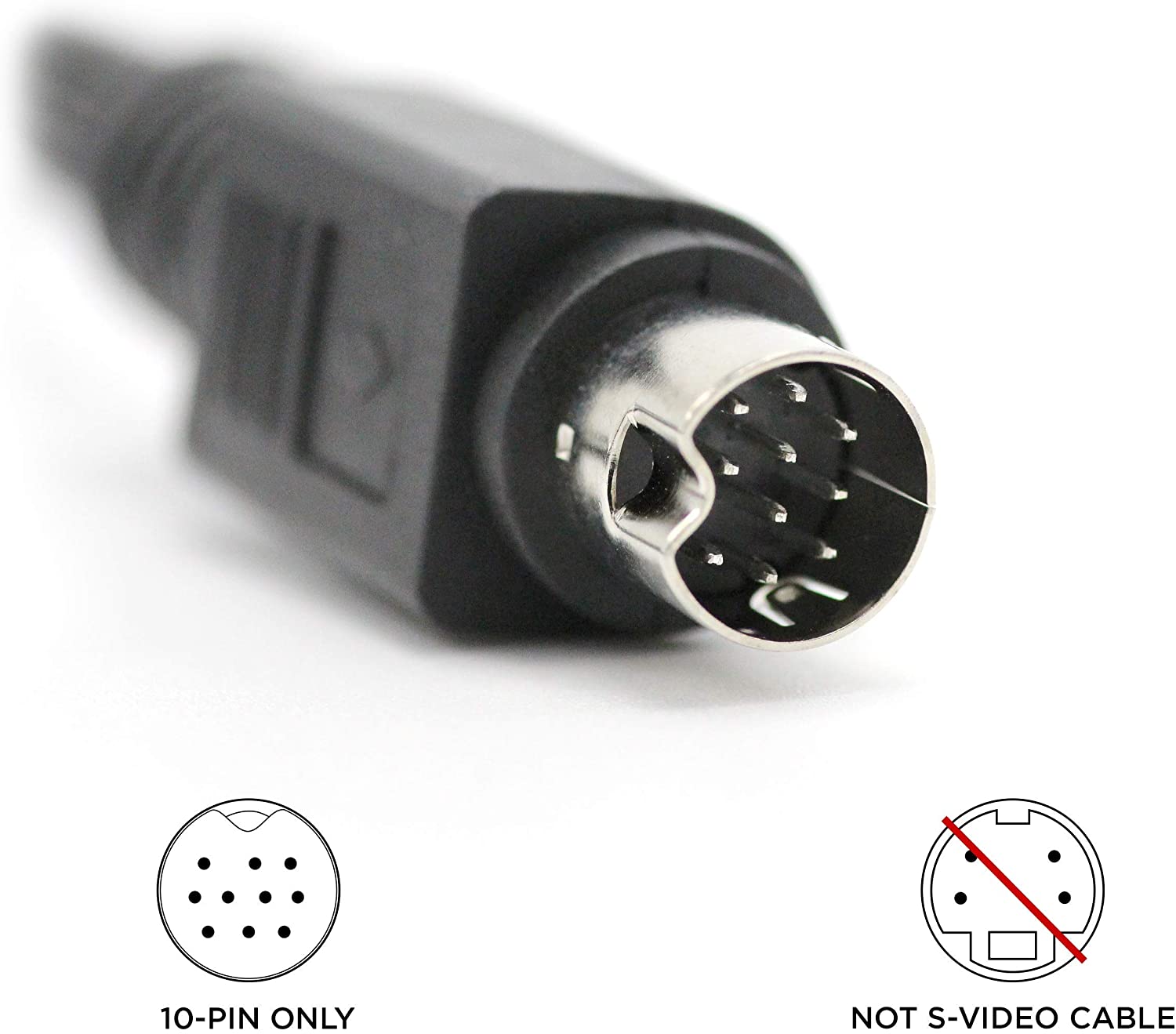 10 Pin Audio and Video DIN Cable - NOT S-Video Cable - 6 feet - RCA Composite - Compatible For DIRECTV AT&T: H25, C31, C41, C41
