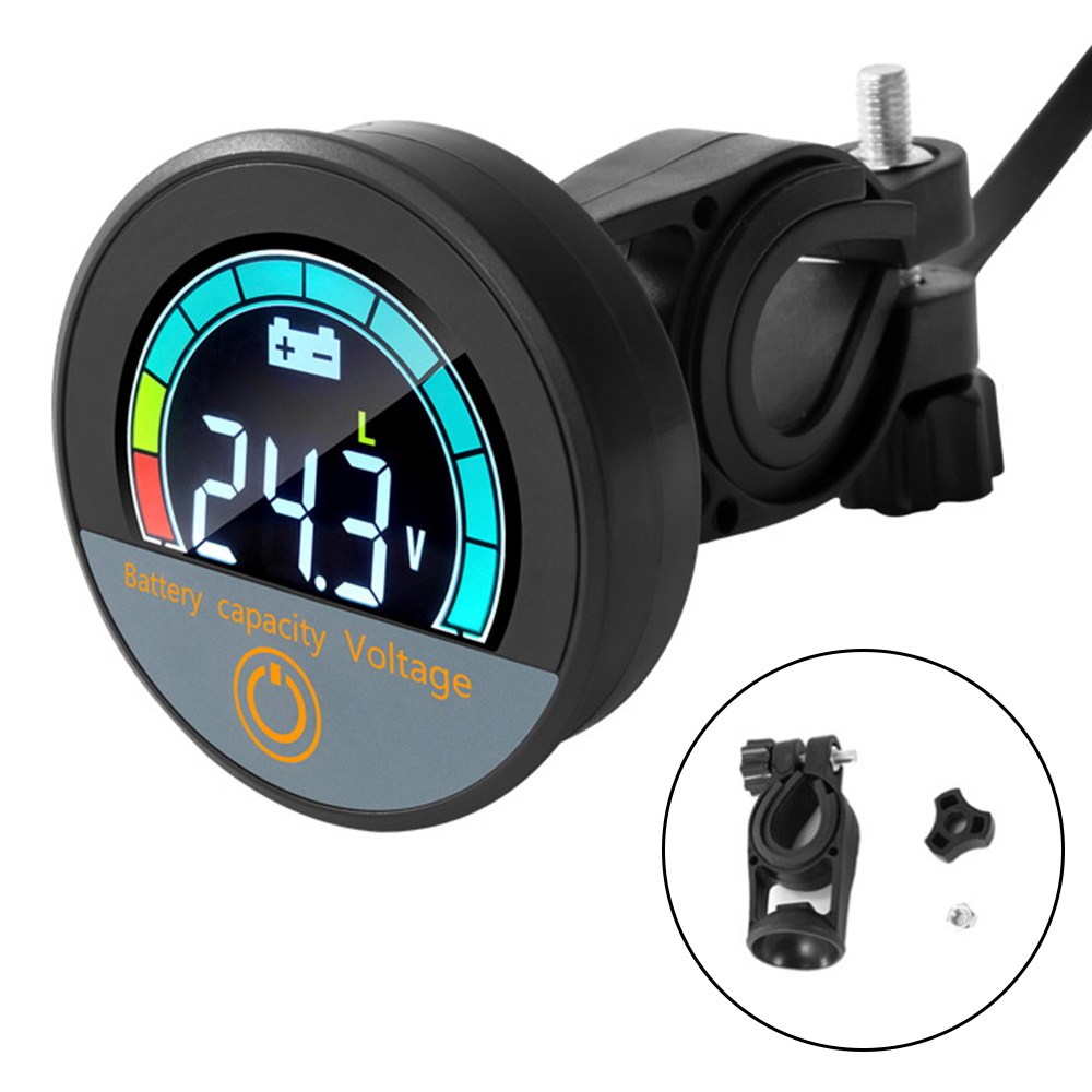 Voltímetro Circular Digital 5918 DC8-100V Monitor de capacidad de batería impermeable medidor de voltaje de coche probador indicador de nivel de batería