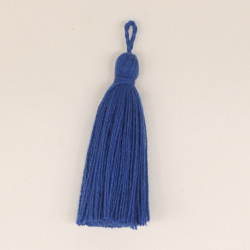 10PCS Mini Pure Cotton Colorful Tassels DIY Pendant Jewelry Curtain Garments Decorative Accessories Key Chain Handbag Pendants: Navy blue