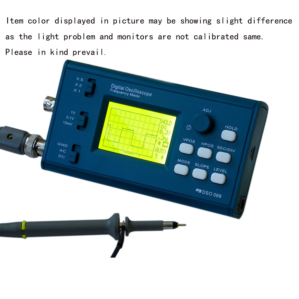 DSO 20MSa/s 3MHz Oscilloscoop LCD Digitale Opslag Frequentie Meter Professionele BNC Sonde USB Interface Oscilloscoop DSO068 Kit