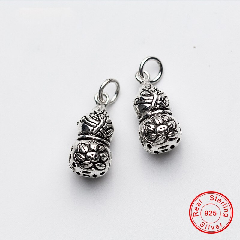 Uqbing Vintage Hand Made Lotus Kalebas Hanger Charms Fit 925 Sterling Zilver Diy Charm Armbanden