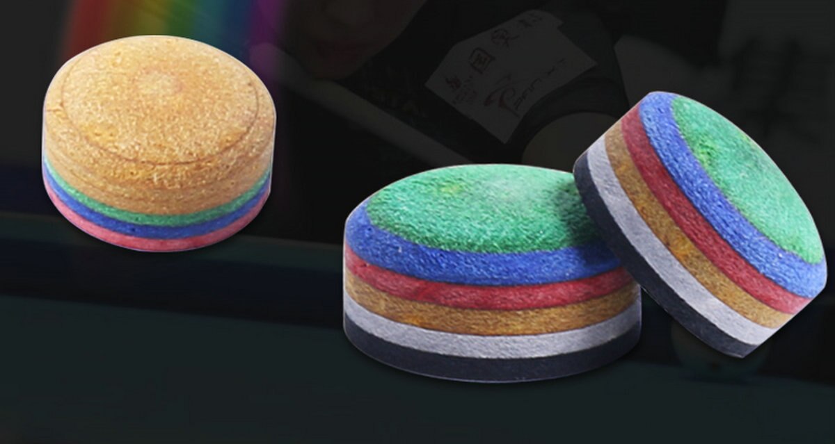 CUPPA Rainbow Billiards Pool Cue Tip 10.5/12/13mm Multiple-Layers Hardness M