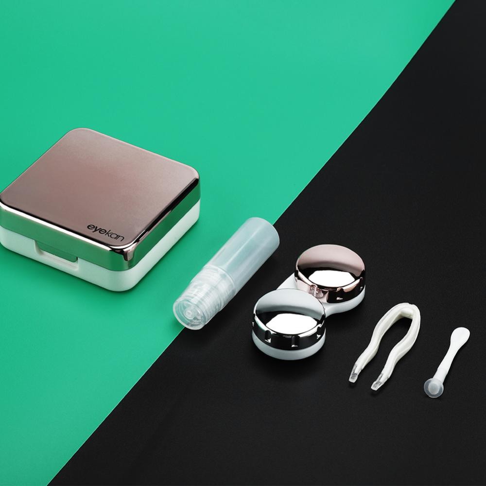 Portable Contact Lens Case With Mirror Women Colored Contact Lenses Box Eyes Contact Lens Container Lovely Travel Kit MirrorBox