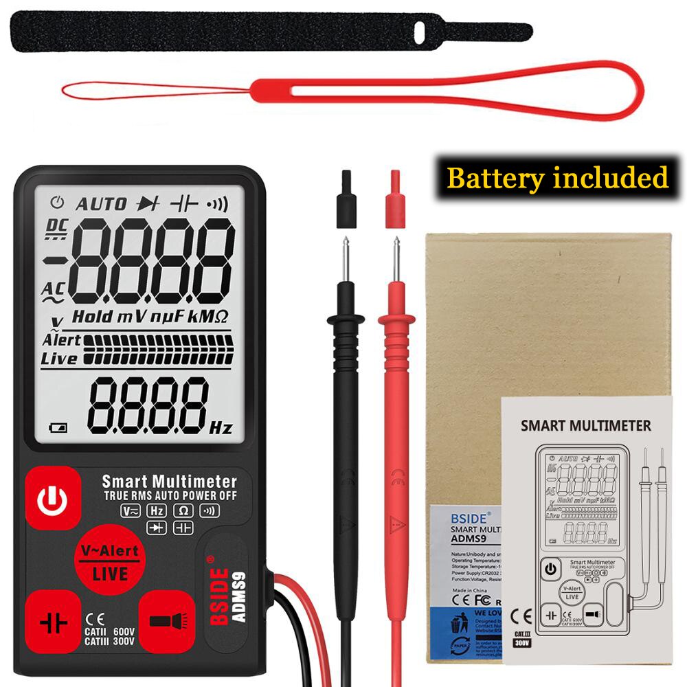 Mini Digitale Multimeter Bside ADMS9 S7 Tester Voltmeter Weerstand Ncv Continuïteit Test