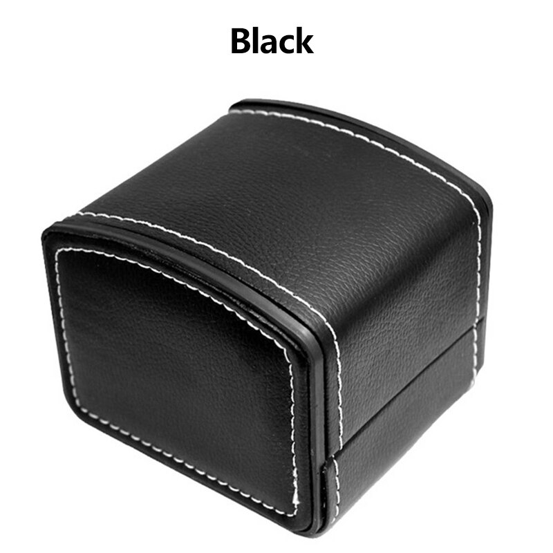 Enkele Multi Gebruik Horloge Doos Kunstleer Vierkante Case Display Draagbare Size Horloge Trend Kast Kunstleer Antieke: Black