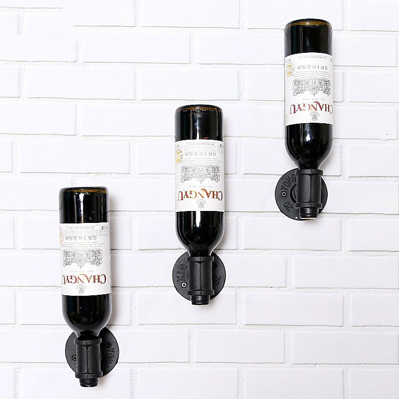 Schmiedeeisen Hängenden Jahrgang Einzelnen Flasche Wein Flasche Auf Höhle Kopf Stellen Wein Rahmen Dekoration