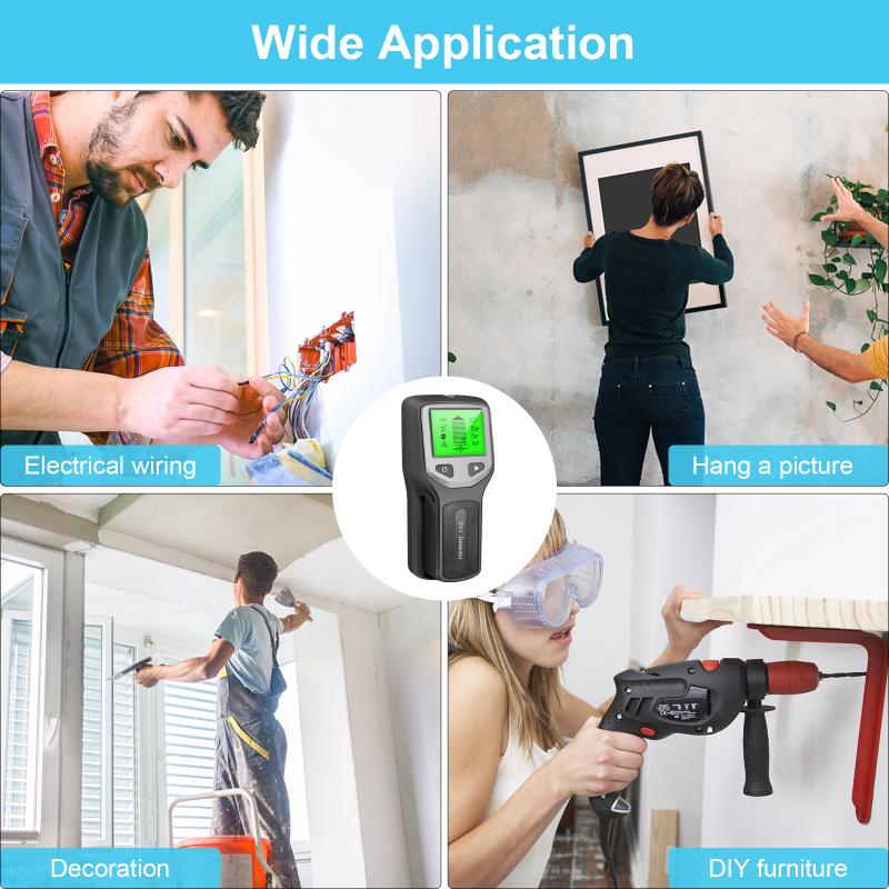 5 in 1 Metal Detector Stud Finder Sensor Wall Scanner LCD Digital Wood AC Wire Finder Cable Wiring Detector Tester