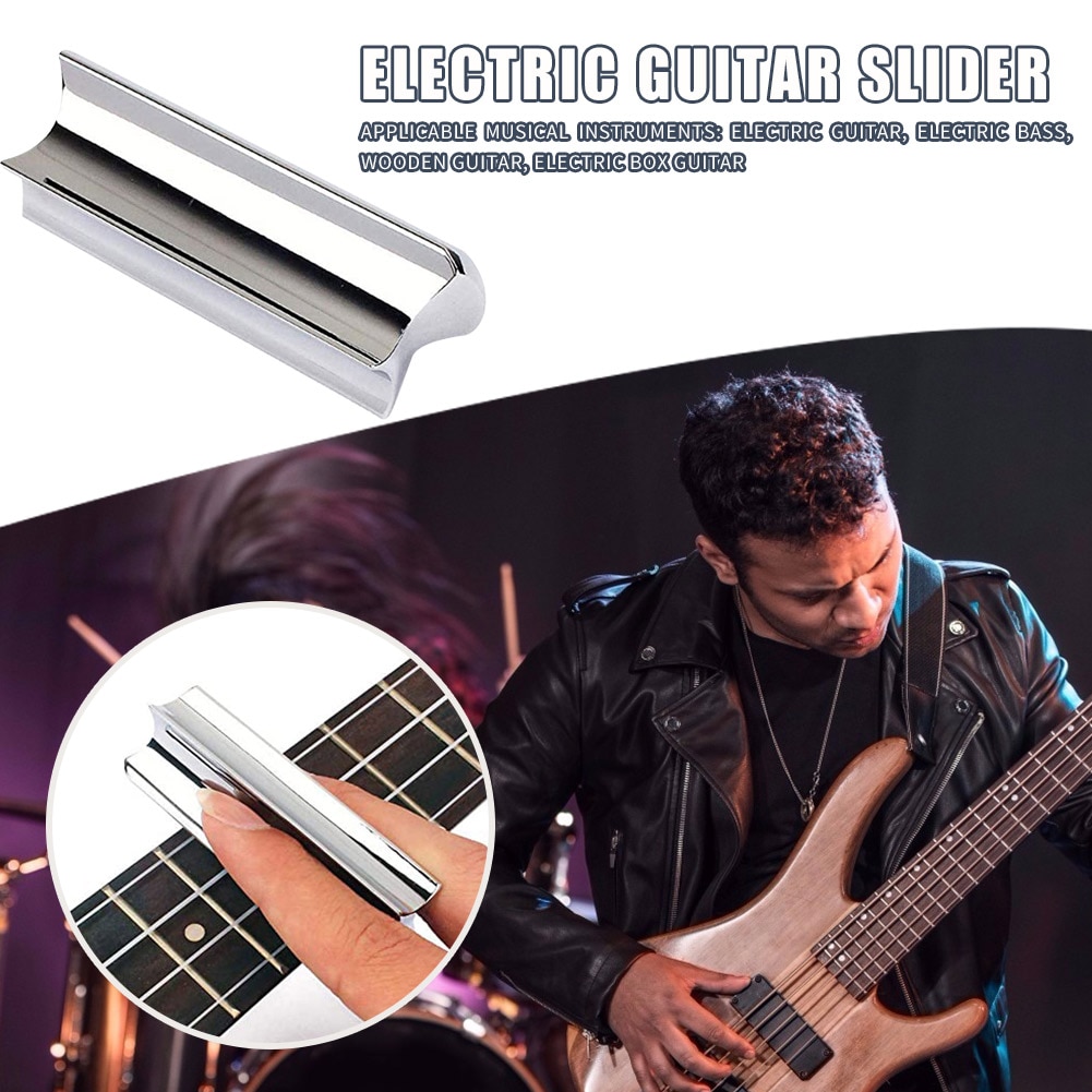 Zinc Alloy Guitar Slide Tone Bar Portable Hawaiian Slider Musical Enjoyable Instrument Supplies for Electric Guitar