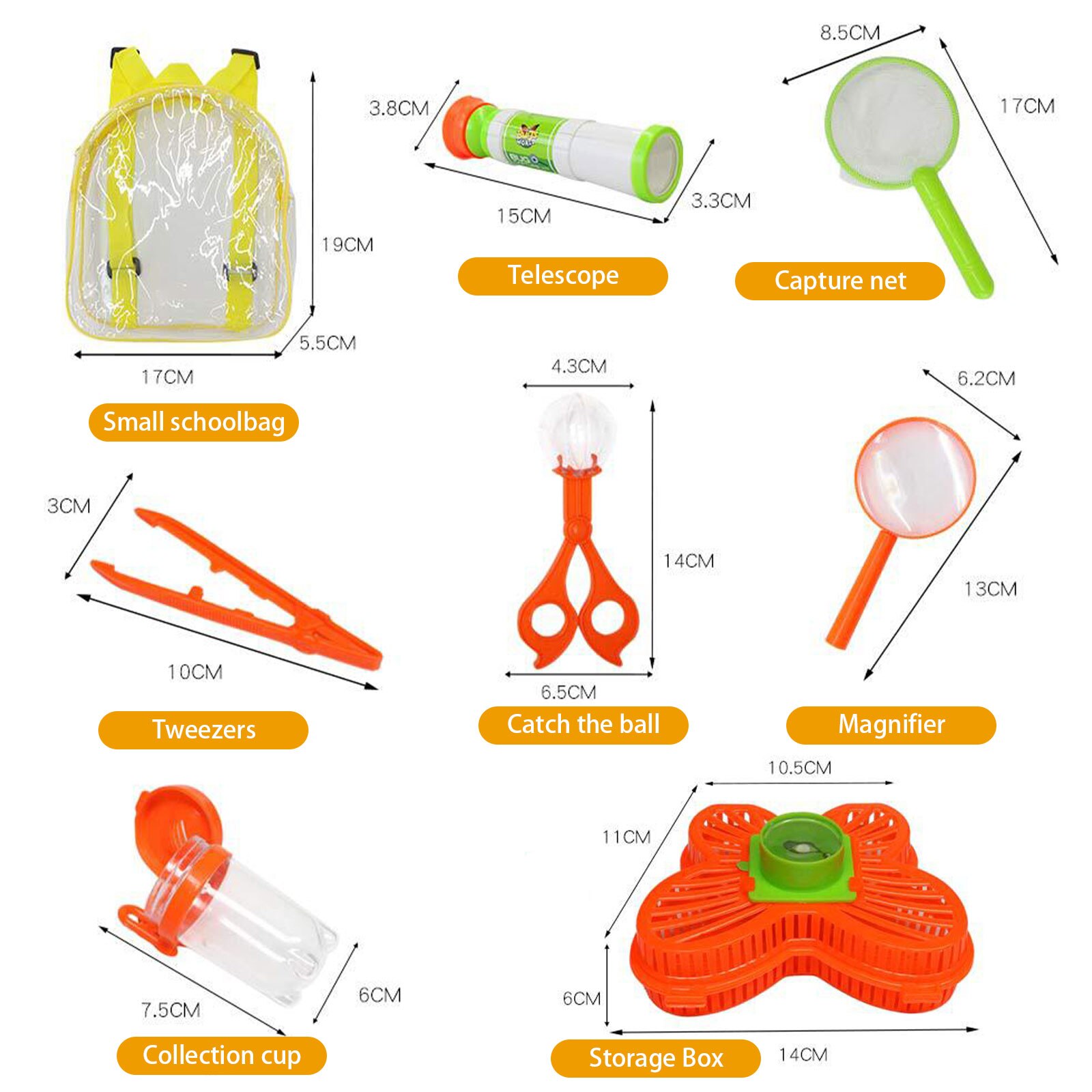 Ensemble de jouets anti-insectes avec télescope, 22 pièces, boîte d&#39;observation, Kit de Capture d&#39;insectes en plein air, jouets éducatifs scientifiques pour enfants