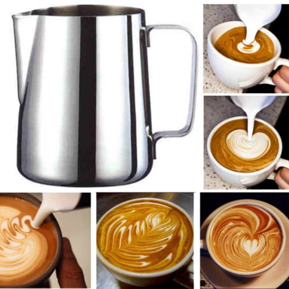 Pichet à mousse de café en acier inoxydable, tasse à fleurs, tasse à lait Cappuccino, tasses à expresso, Latte Art, pichet à mousse de lait