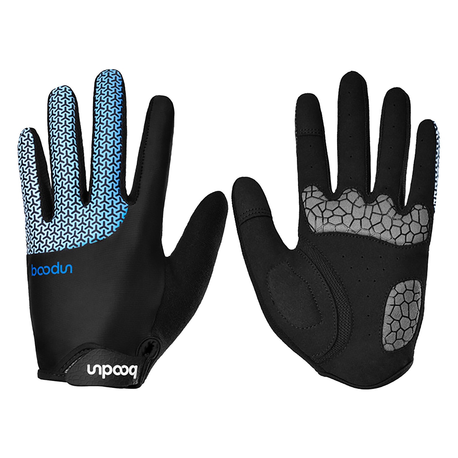 Fietsen Handschoenen Volledige Vinger Gel Sport Racing Fiets Wanten Vrouwen Mannen Zomer Racefiets Anti-Slip Outdoor Handschoenen: Blauw / S