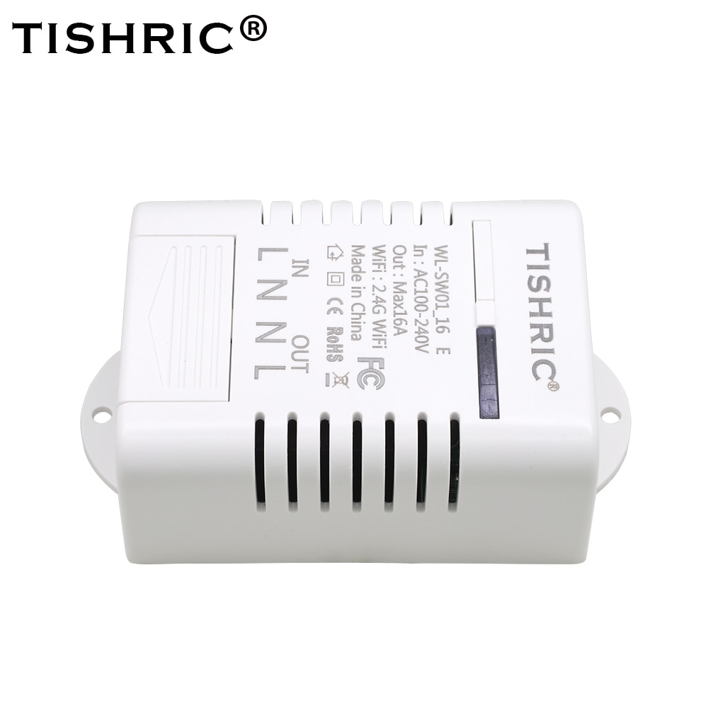 TISHRIC 16A Smart Home Automation Basic Draadloze Wifi Schakelaar interruttore Wifi Schakelaar Draadloze Afstandsbediening Alexa Domotica Itead