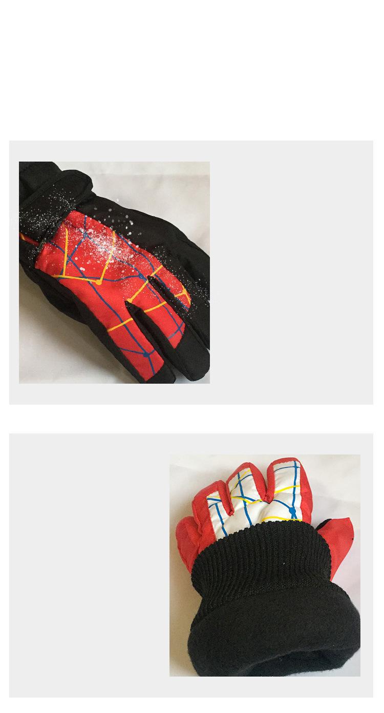 Inverno moda esportes ao ar livre crianças luvas de esqui engrossado quente vento e à prova de água dedo cheio neve escalada luvas 5-10yrs
