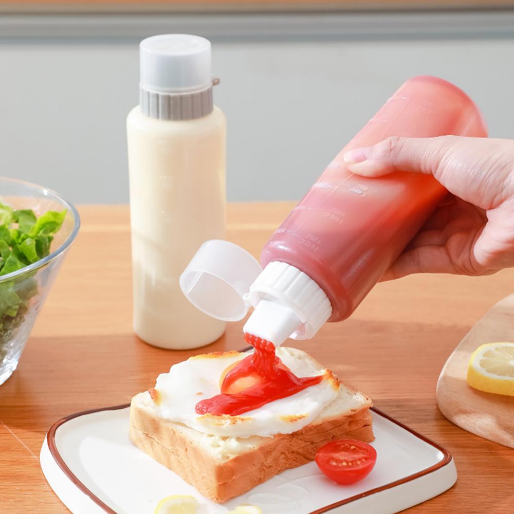Bouteille de Sauce à presser transparente avec couvercle, avec couvercle, Sauce tomate, Sauce à salade, 5 trous, bouteille de miel